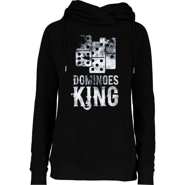 Dominoes King Domino Player Dominoes Lover Tile Game Womens Funnel Neck Pullover Hood