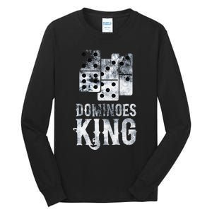 Dominoes King Domino Player Dominoes Lover Tile Game Tall Long Sleeve T-Shirt