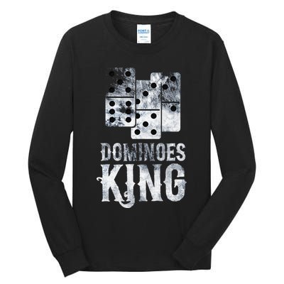 Dominoes King Domino Player Dominoes Lover Tile Game Tall Long Sleeve T-Shirt