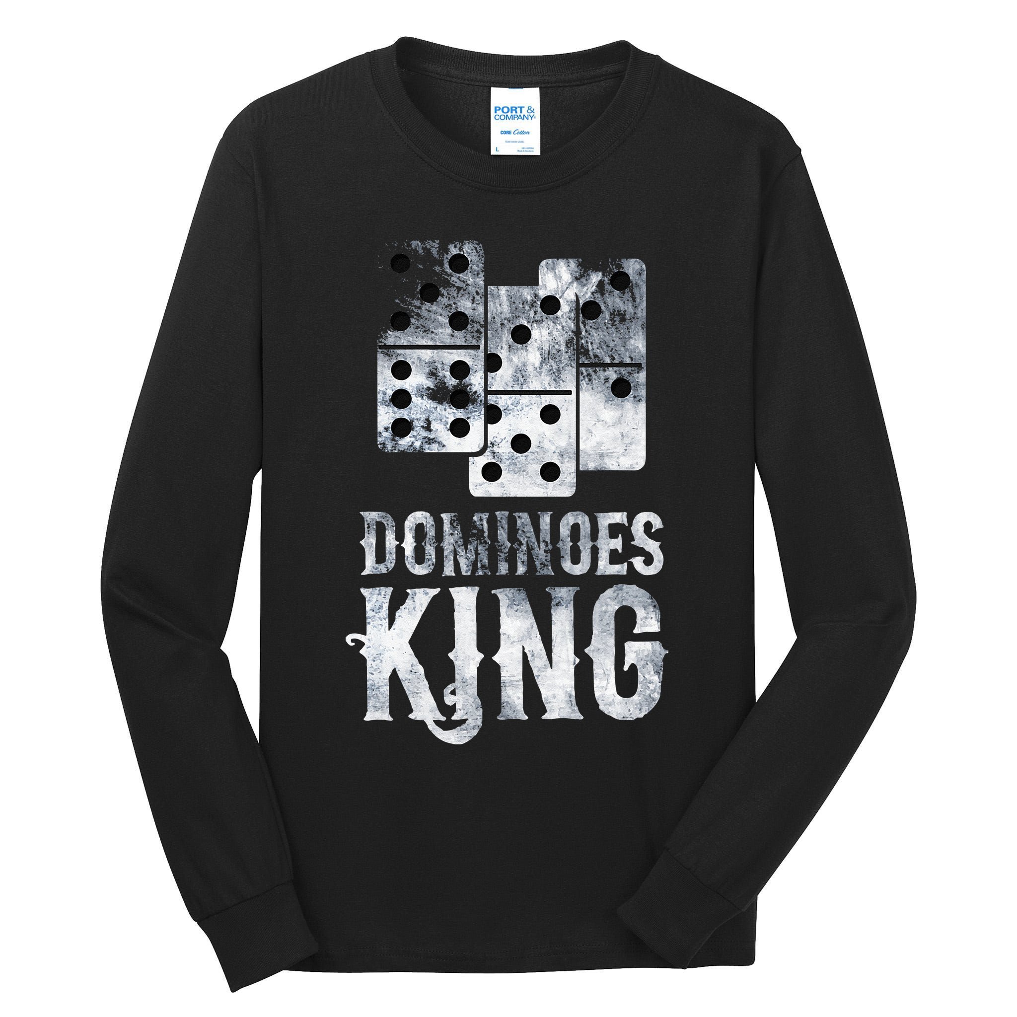 Dominoes King Domino Player Dominoes Lover Tile Game Tall Long Sleeve T-Shirt