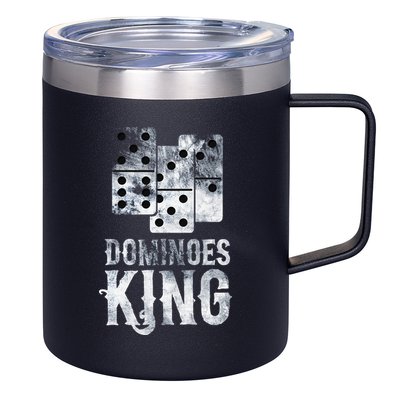 Dominoes King Domino Player Dominoes Lover Tile Game 12oz Stainless Steel Coffee Mug