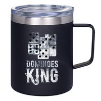 Dominoes King Domino Player Dominoes Lover Tile Game 12oz Stainless Steel Coffee Mug
