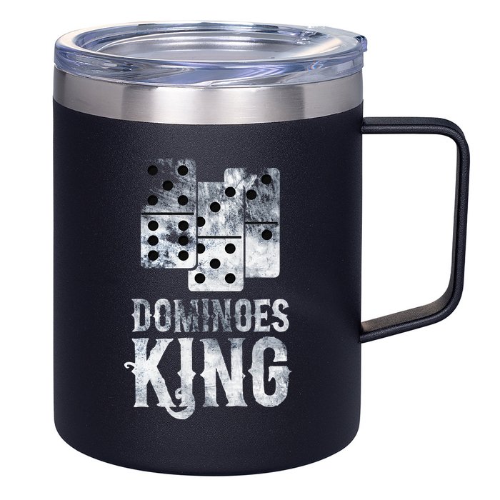 Dominoes King Domino Player Dominoes Lover Tile Game 12oz Stainless Steel Coffee Mug