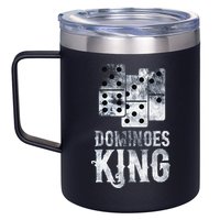 Dominoes King Domino Player Dominoes Lover Tile Game 12oz Stainless Steel Coffee Mug