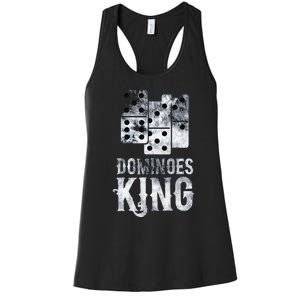 Dominoes King Domino Player Dominoes Lover Tile Game Women's Racerback Tank