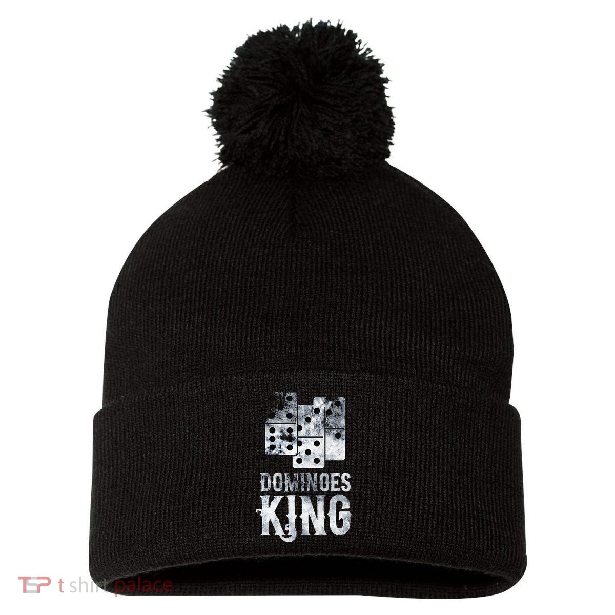 Dominoes King Domino Player Dominoes Lover Tile Game Pom Pom 12in Knit Beanie