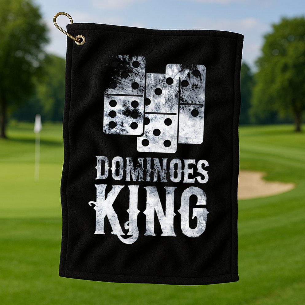 Dominoes King Domino Player Dominoes Lover Tile Game Golf Towel