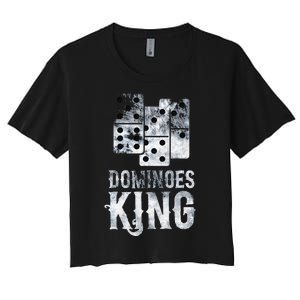 Dominoes King Domino Player Dominoes Lover Tile Game Women's Crop Top Tee