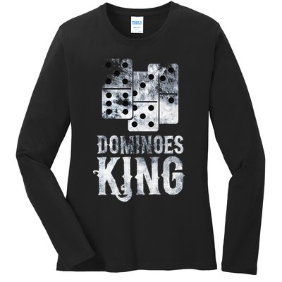 Dominoes King Domino Player Dominoes Lover Tile Game Ladies Long Sleeve Shirt