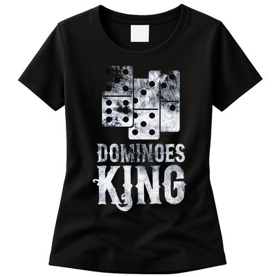Dominoes King Domino Player Dominoes Lover Tile Game Womens T-Shirt