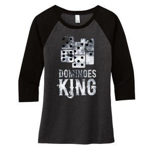 Dominoes King Domino Player Dominoes Lover Tile Game Women's Tri-Blend 3/4-Sleeve Raglan Shirt