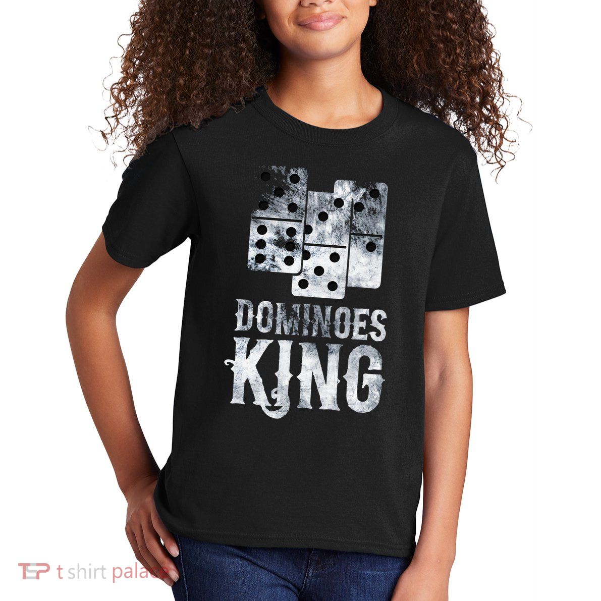 Dominoes King Domino Player Dominoes Lover Tile Game Kids T-Shirt