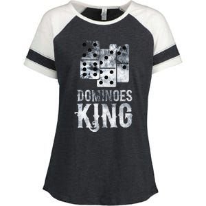 Dominoes King Domino Player Dominoes Lover Tile Game Enza Ladies Jersey Colorblock Tee