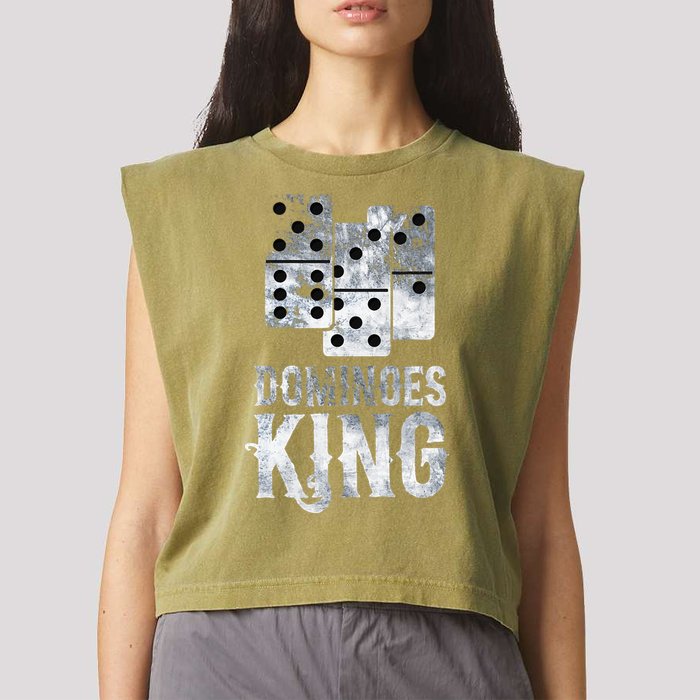 Dominoes King Domino Player Dominoes Lover Tile Game Garment-Dyed Women's Muscle Tee