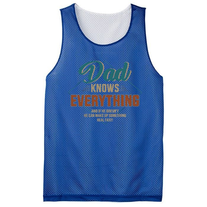 Dad Knows Everything Vintage For FatherS Day Gift Mesh Reversible Basketball Jersey Tank