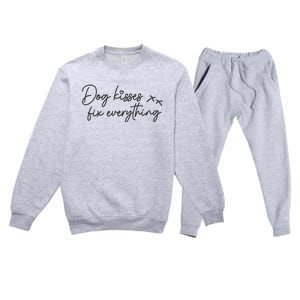 Dog Kisses Fix Everything Premium Crewneck Sweatsuit Set