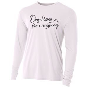 Dog Kisses Fix Everything Cooling Performance Long Sleeve Crew