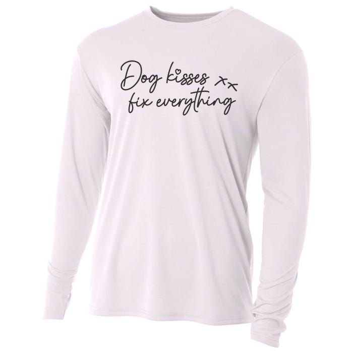 Dog Kisses Fix Everything Cooling Performance Long Sleeve Crew