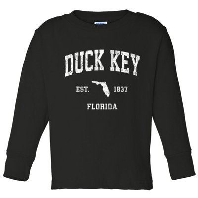 Duck Key Florida Fl Vintage Athletic Toddler Long Sleeve Shirt
