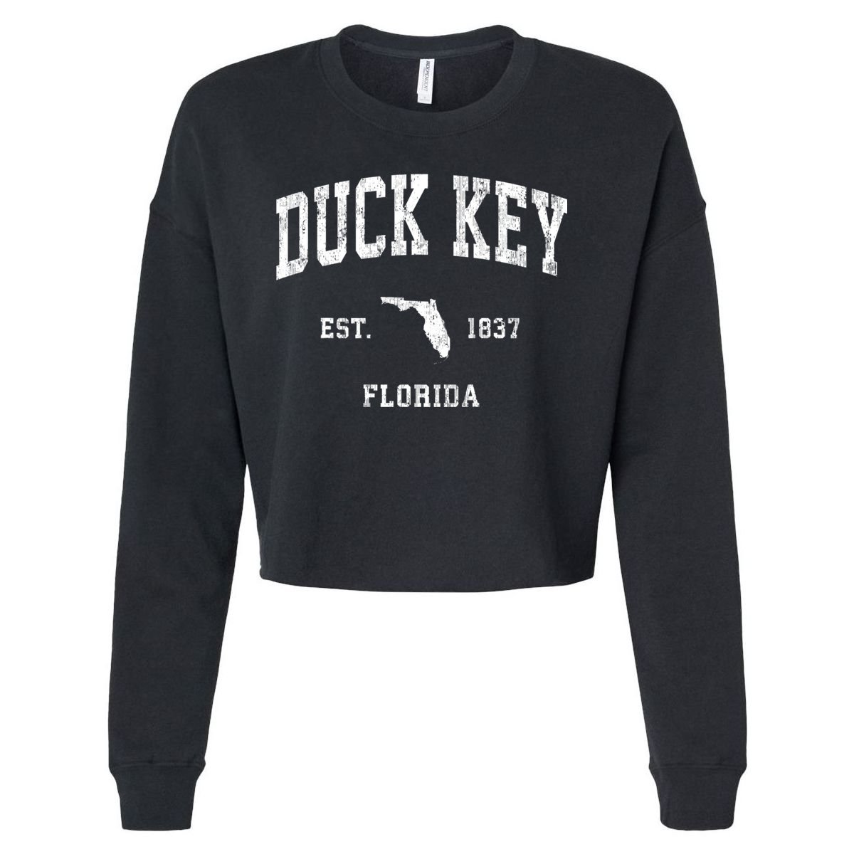 Duck Key Florida Fl Vintage Athletic Cropped Pullover Crew