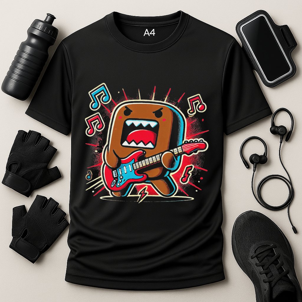 Domo Kun Guitar Xmas Cooling Performance Crew T-Shirt