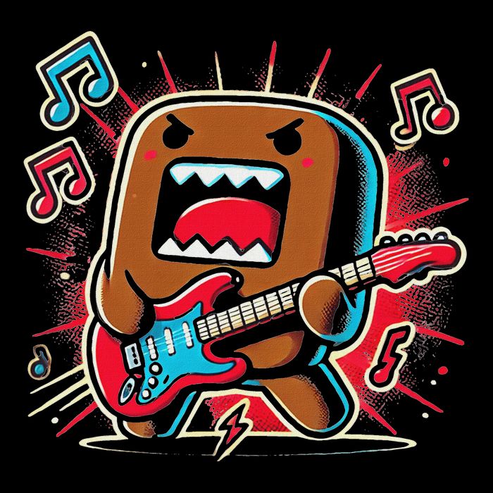 Domo Kun Guitar Xmas Cooling Performance Crew T-Shirt