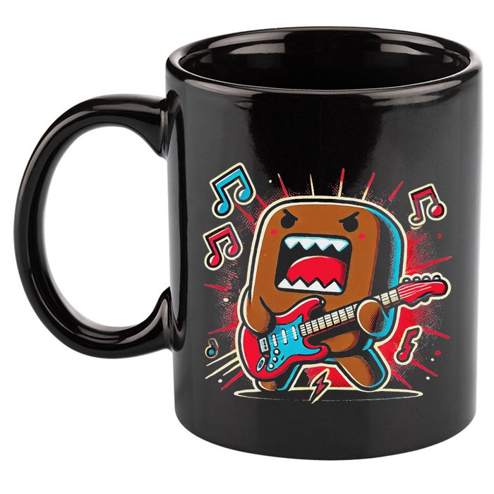 Domo Kun Guitar Xmas 11oz C Handle Ceramic Mug
