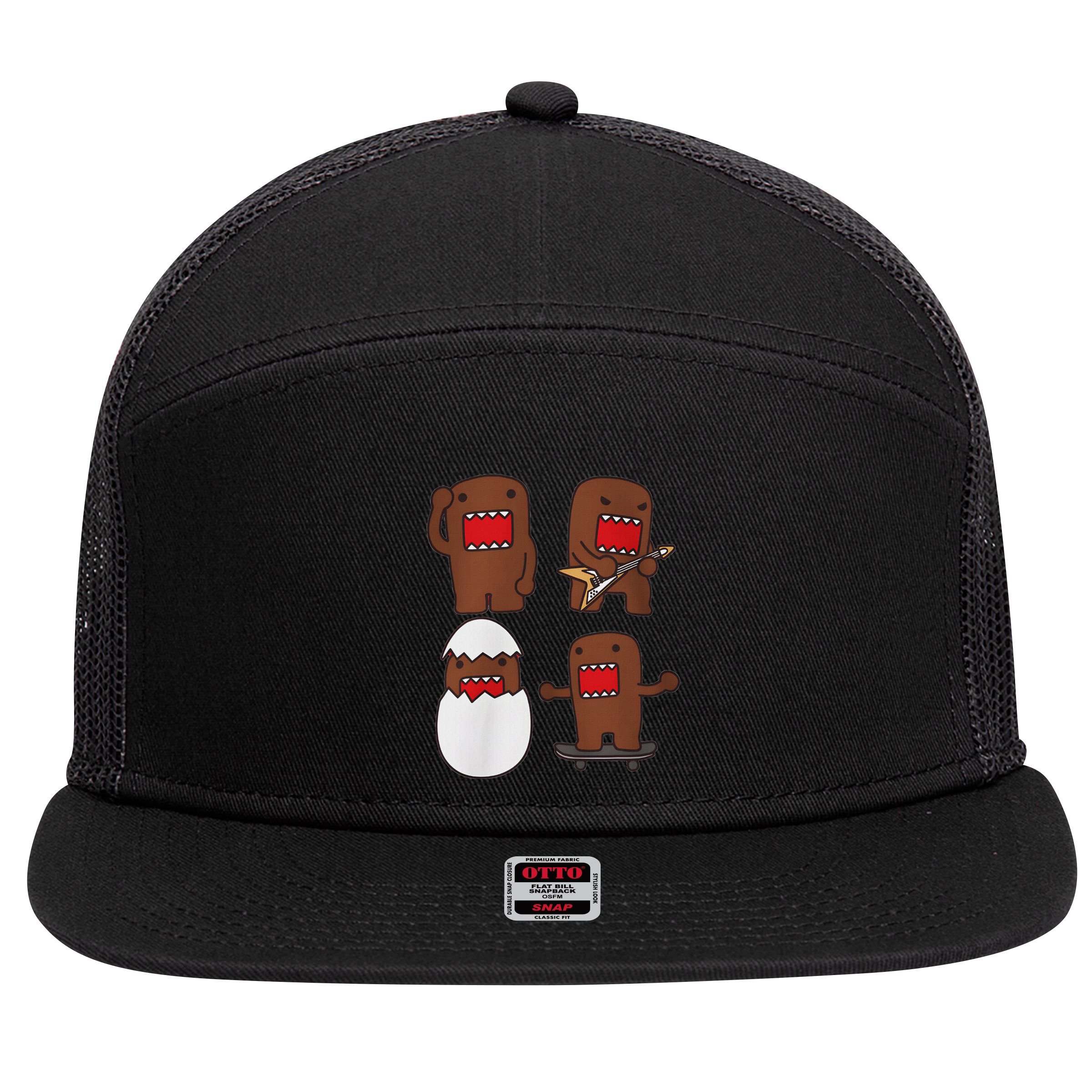 Domo Kun Guitar 7 Panel Mesh Trucker Snapback Hat