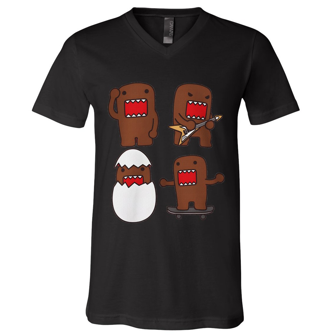 Domo Kun Guitar V-Neck T-Shirt