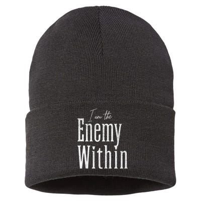 Democrat Kamala Harris Enemy Within Antitrump Left Wing Sustainable Knit Beanie