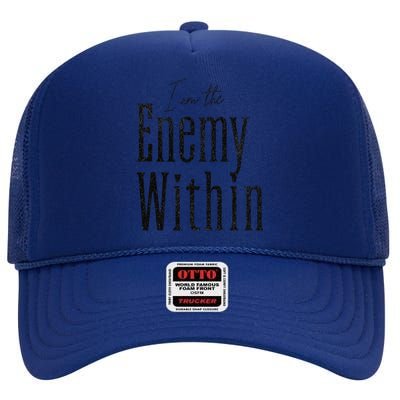 Democrat Kamala Harris Enemy Within Anti Trump Left Wing High Crown Mesh Back Trucker Hat