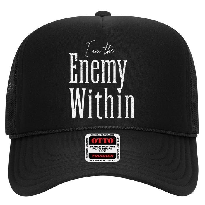 Democrat Kamala Harris Enemy Within Anti Trump Left Wing High Crown Mesh Back Trucker Hat