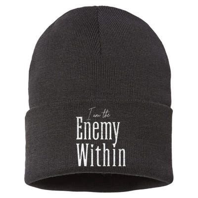 Democrat Kamala Harris Enemy Within Anti Trump Left Wing Sustainable Knit Beanie