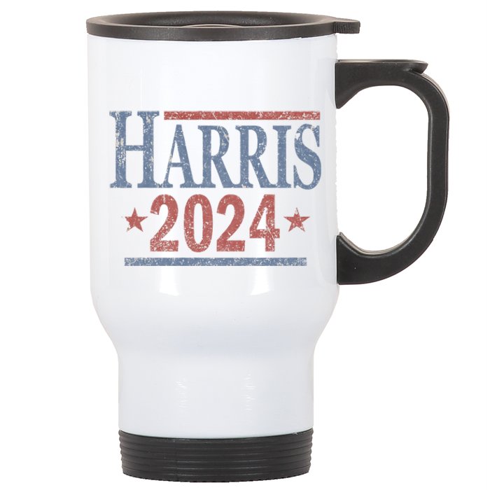 Distressed Kamala Harris 2024 Stainless Steel Travel Mug