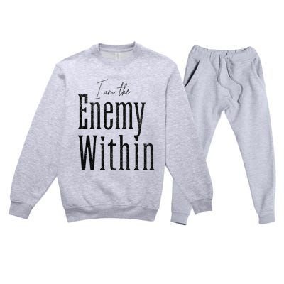 Democrat Kamala Harris Enemy Within Anti Trump Left Wing Premium Crewneck Sweatsuit Set