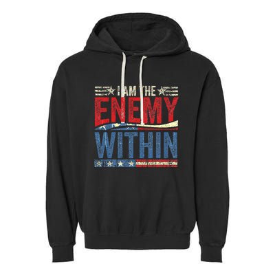 Democrat Kamala Harris Enemy Within Antitrump Left Wing Garment-Dyed Fleece Hoodie