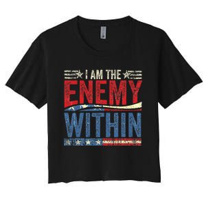 Democrat Kamala Harris Enemy Within Antitrump Left Wing Women's Crop Top Tee