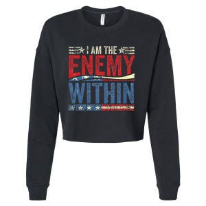 Democrat Kamala Harris Enemy Within Antitrump Left Wing Cropped Pullover Crew