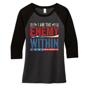 Democrat Kamala Harris Enemy Within Antitrump Left Wing Women's Tri-Blend 3/4-Sleeve Raglan Shirt