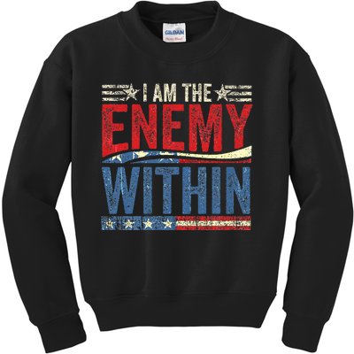 Democrat Kamala Harris Enemy Within Antitrump Left Wing Kids Sweatshirt