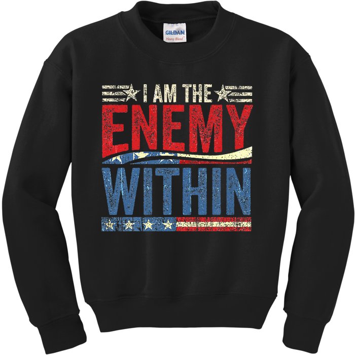 Democrat Kamala Harris Enemy Within Antitrump Left Wing Kids Sweatshirt