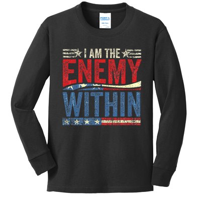 Democrat Kamala Harris Enemy Within Antitrump Left Wing Kids Long Sleeve Shirt