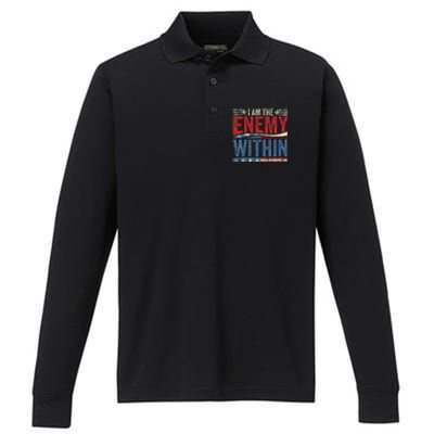 Democrat Kamala Harris Enemy Within Antitrump Left Wing Performance Long Sleeve Polo