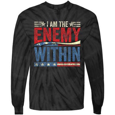 Democrat Kamala Harris Enemy Within Antitrump Left Wing Tie-Dye Long Sleeve Shirt