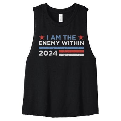 Democrat Kamala Harris Enemy Within Gift Women's Racerback Cropped Tank