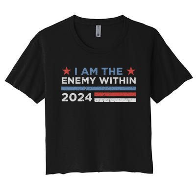 Democrat Kamala Harris Enemy Within Gift Women's Crop Top Tee