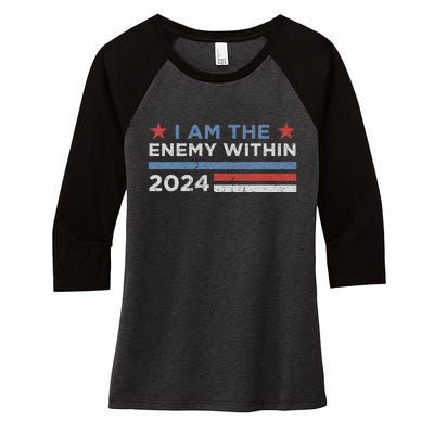 Democrat Kamala Harris Enemy Within Gift Women's Tri-Blend 3/4-Sleeve Raglan Shirt