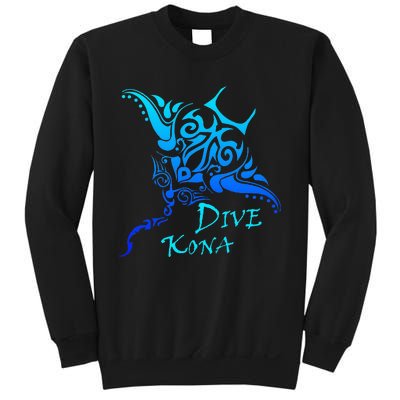 Dive Kona Hawaii Tribal Stingray Polynesian Tattoo Sweatshirt