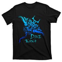 Dive Kona Hawaii Tribal Stingray Polynesian Tattoo T-Shirt