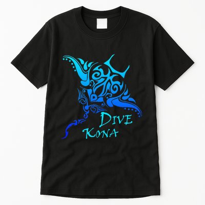 Dive Kona Hawaii Tribal Stingray Polynesian Tattoo Tall T-Shirt